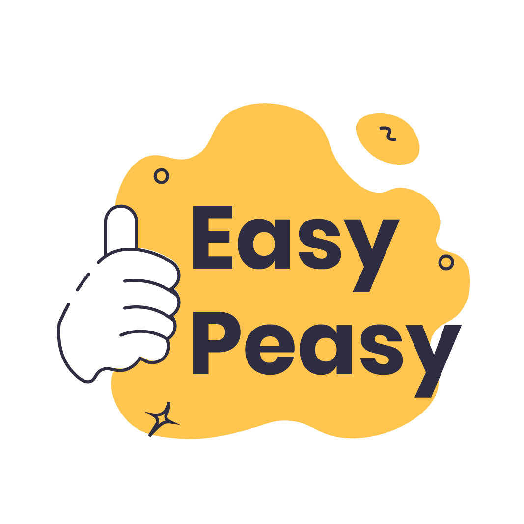 Illustration with a thumbs up emoji and the words easy peasy